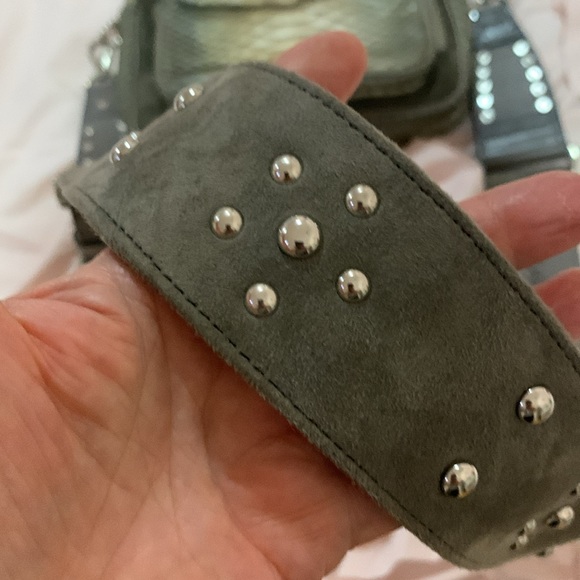 Authentic Claris Virot Charly Python beige/gray Shoulder Bag with 2 straps - Picture 5 of 16